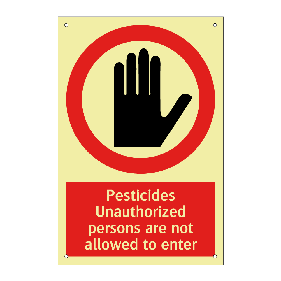 Pesticides Unauthorized persons are not allowed to enter