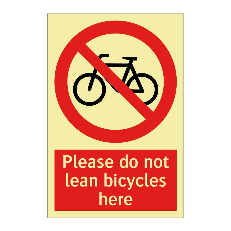 Please do not lean bicycles here