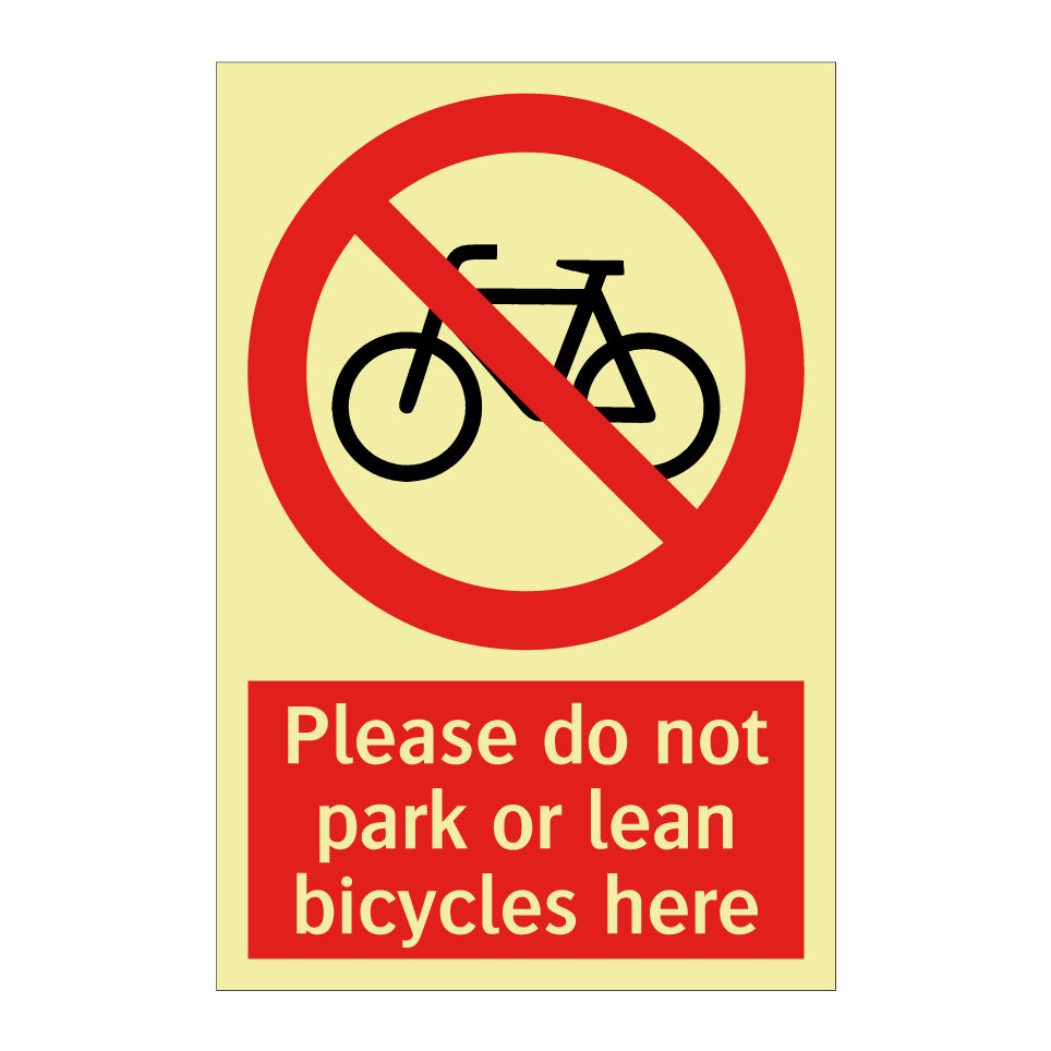 Please do not park or lean bicycles here