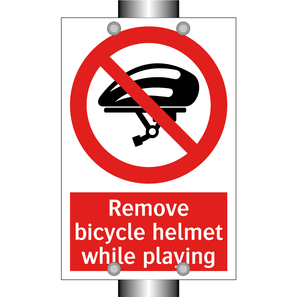 Remove bicycle helmet while playing