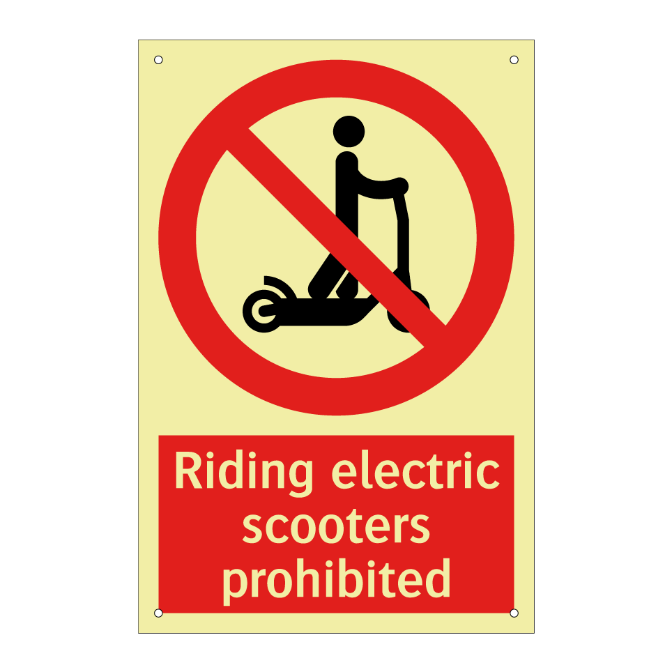 Riding electric scooters prohibited