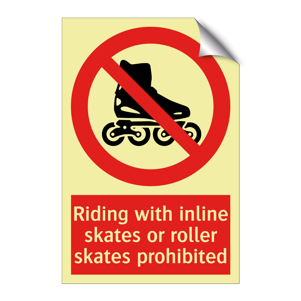 Riding with inline skates or roller skates prohibited