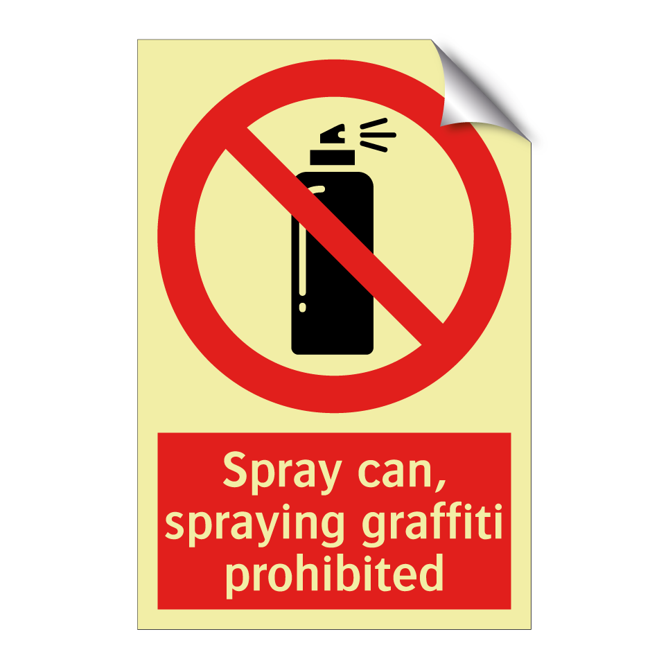 Spray can, spraying graffiti prohibited