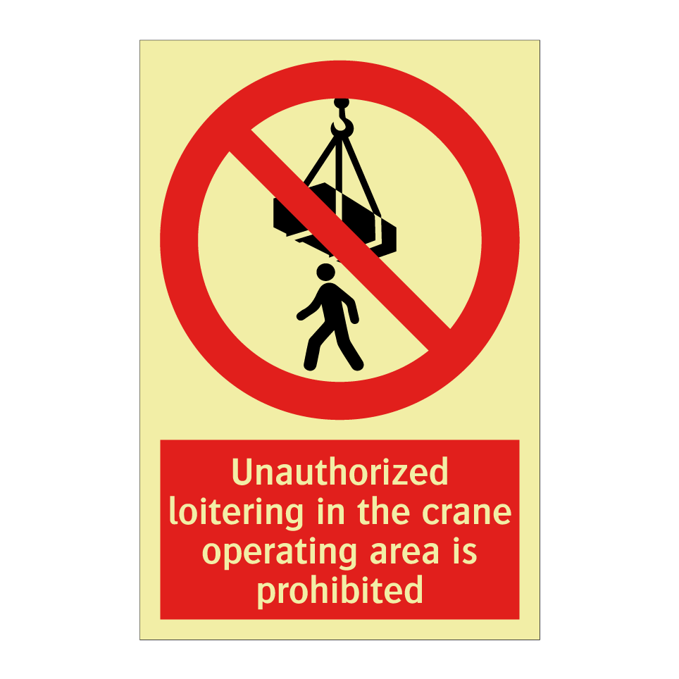 Unauthorized loitering in the crane operating area is prohibited