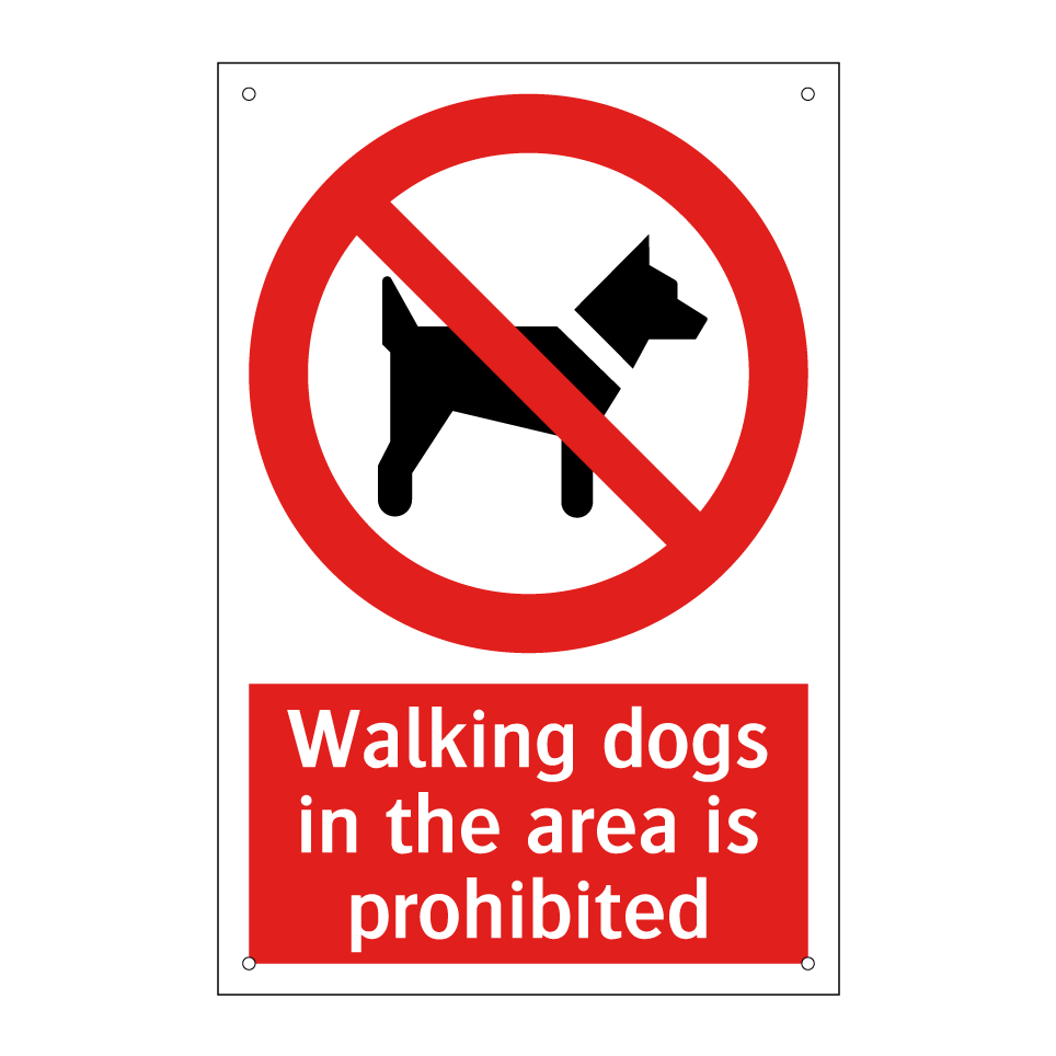Walking dogs in the area is prohibited