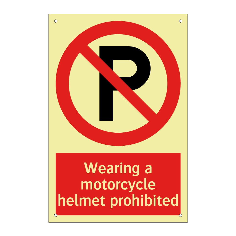 Wearing a motorcycle helmet prohibited