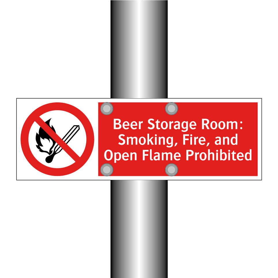 Beer Storage Room: Smoking, Fire, and Open Flame Prohibited