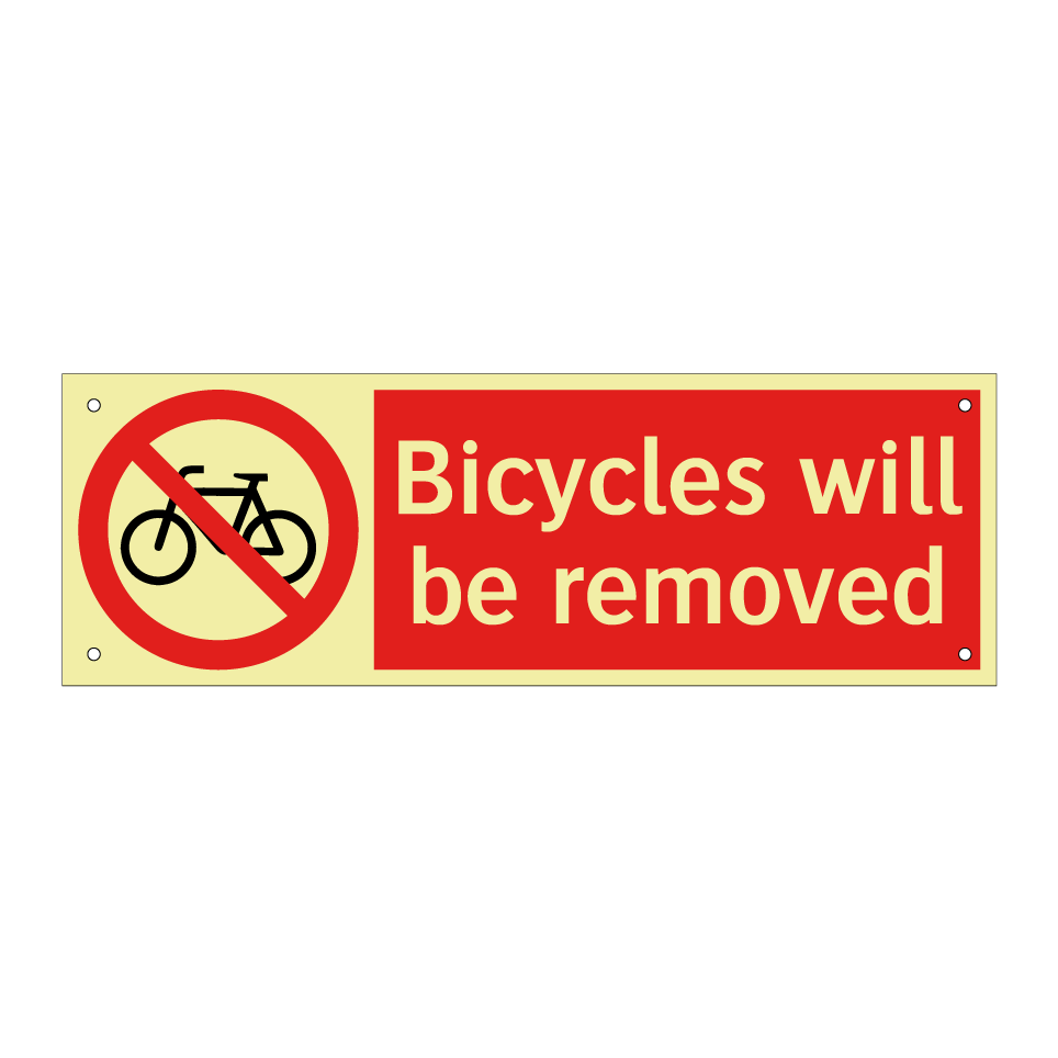 Bicycles will be removed