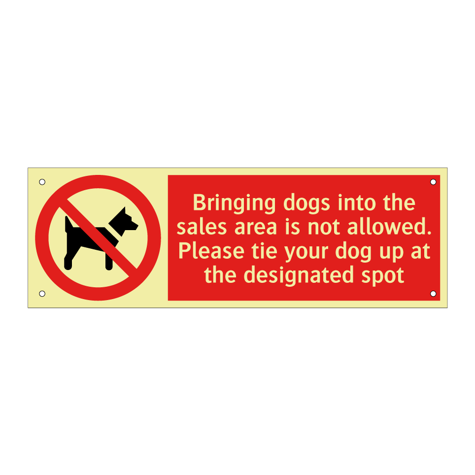 Bringing dogs into the sales area is not allowed. Please tie your dog up at the designated spot