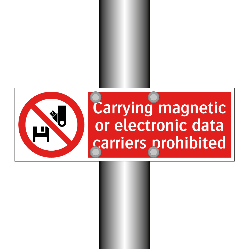 Carrying magnetic or electronic data carriers prohibited