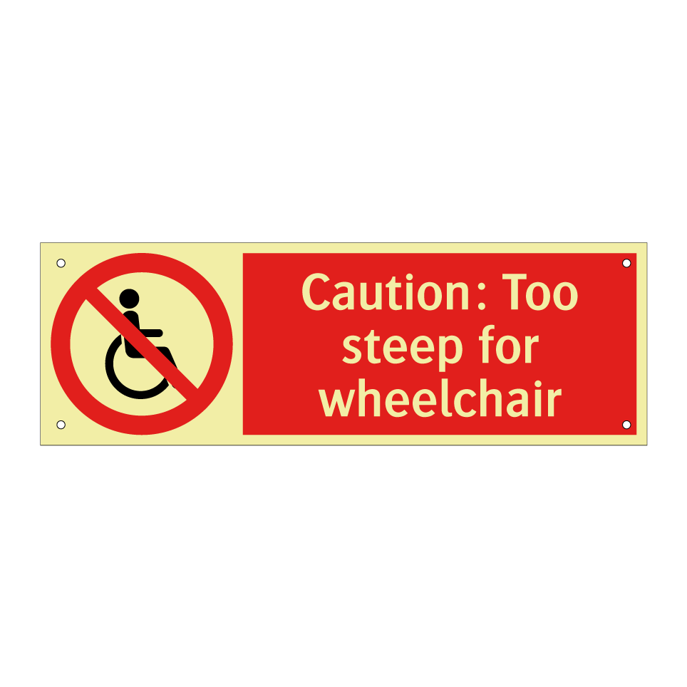 Caution: Too steep for wheelchair