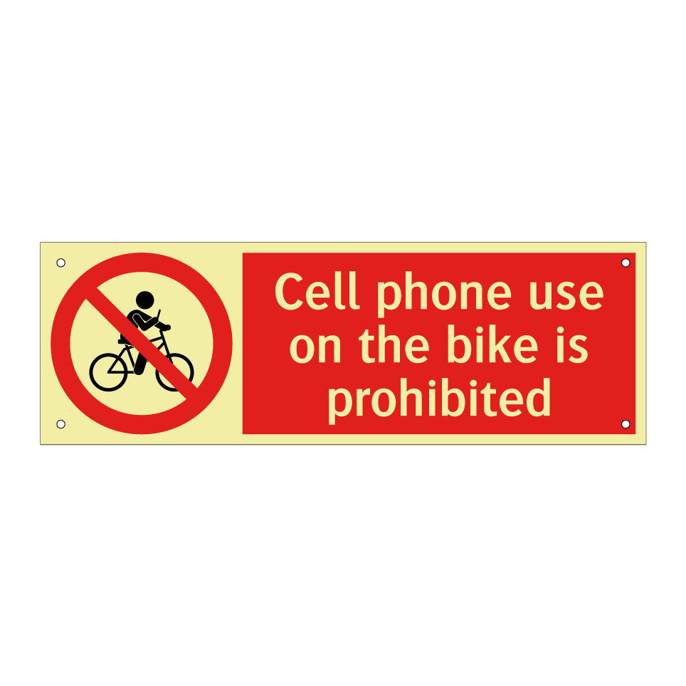 Cell phone use on the bike is prohibited