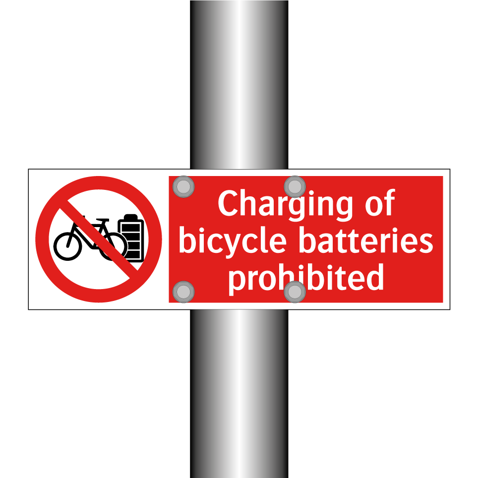 Charging of bicycle batteries prohibited
