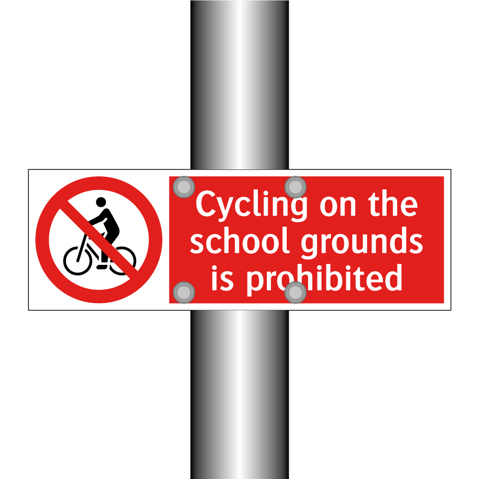 Cycling on the school grounds is prohibited