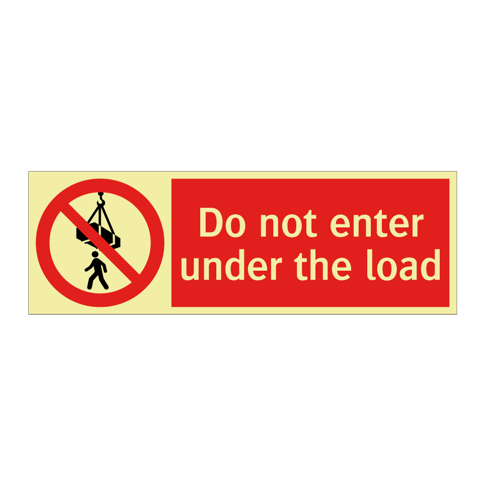 Do not enter under the load