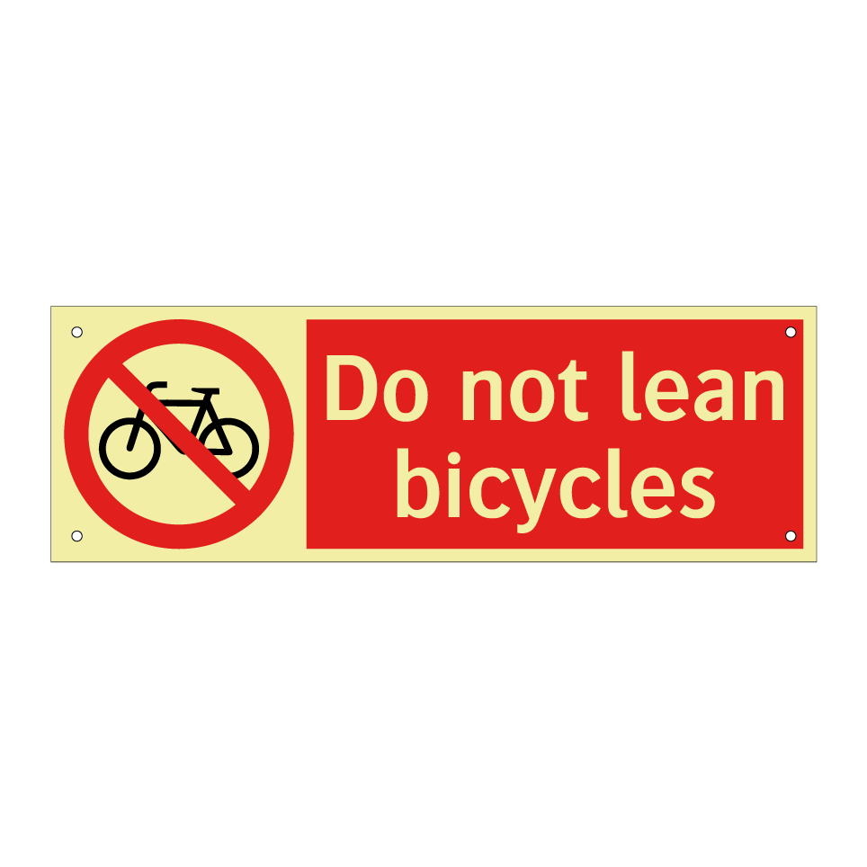 Do not lean bicycles