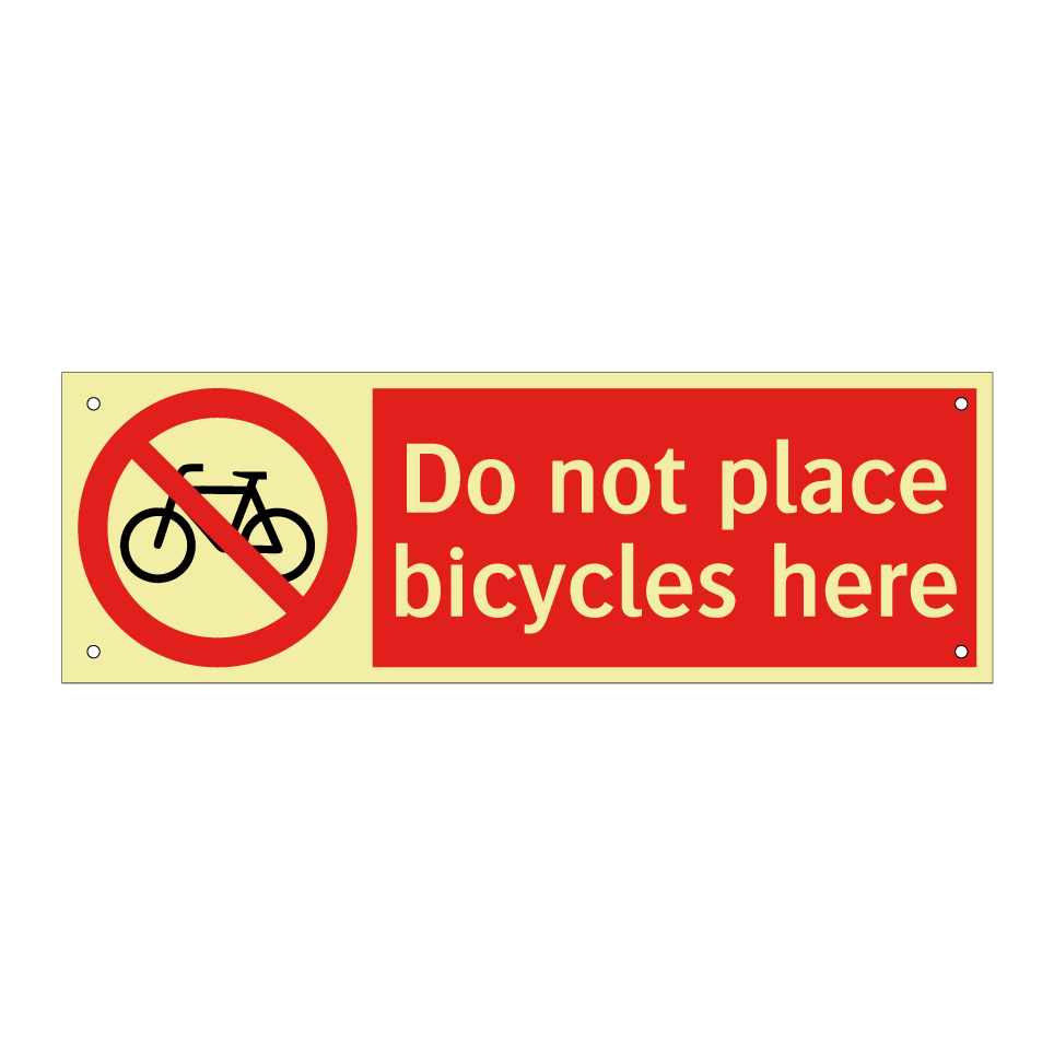 Do not place bicycles here