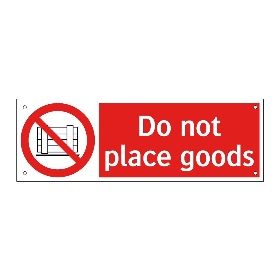 Do not place goods