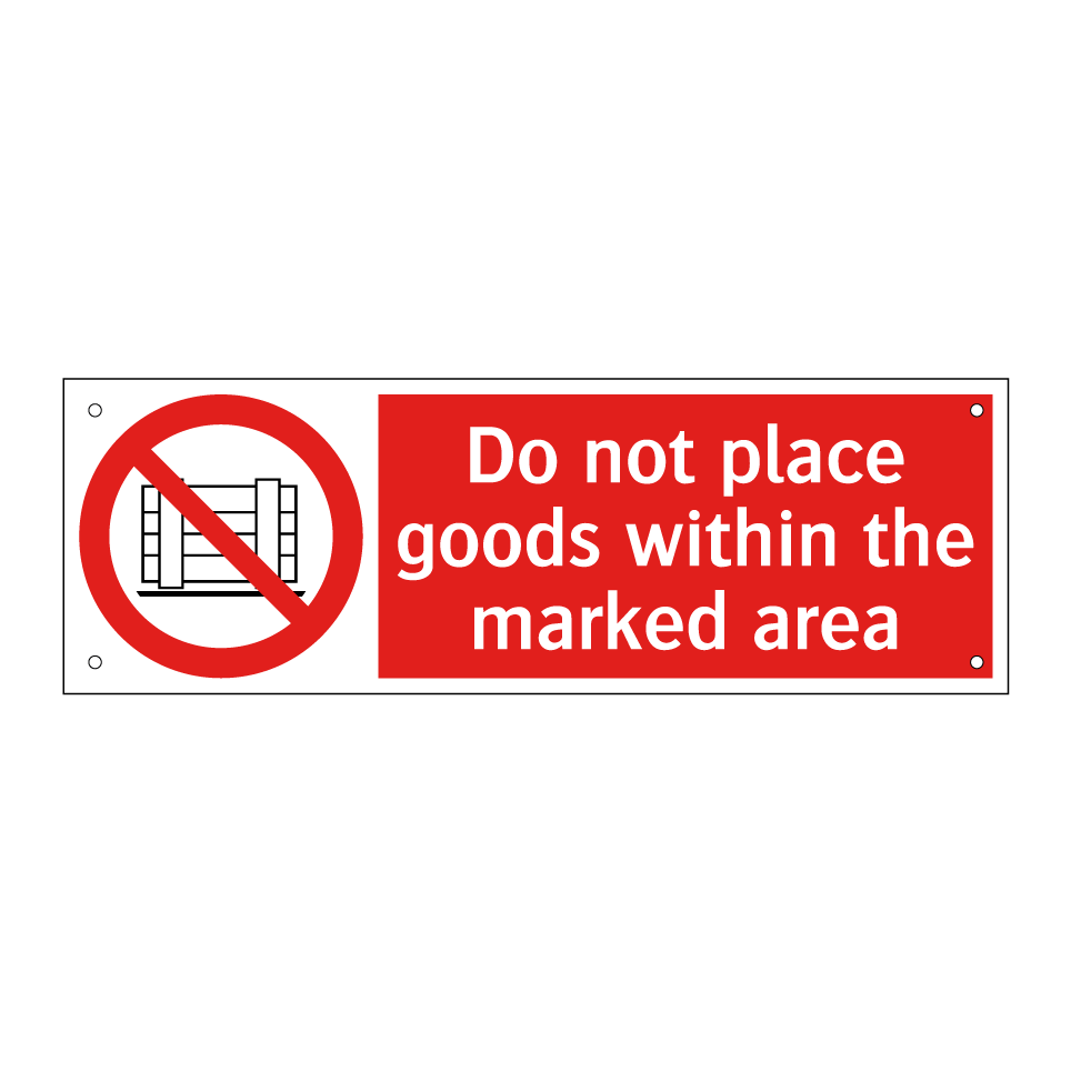 Do not place goods within the marked area