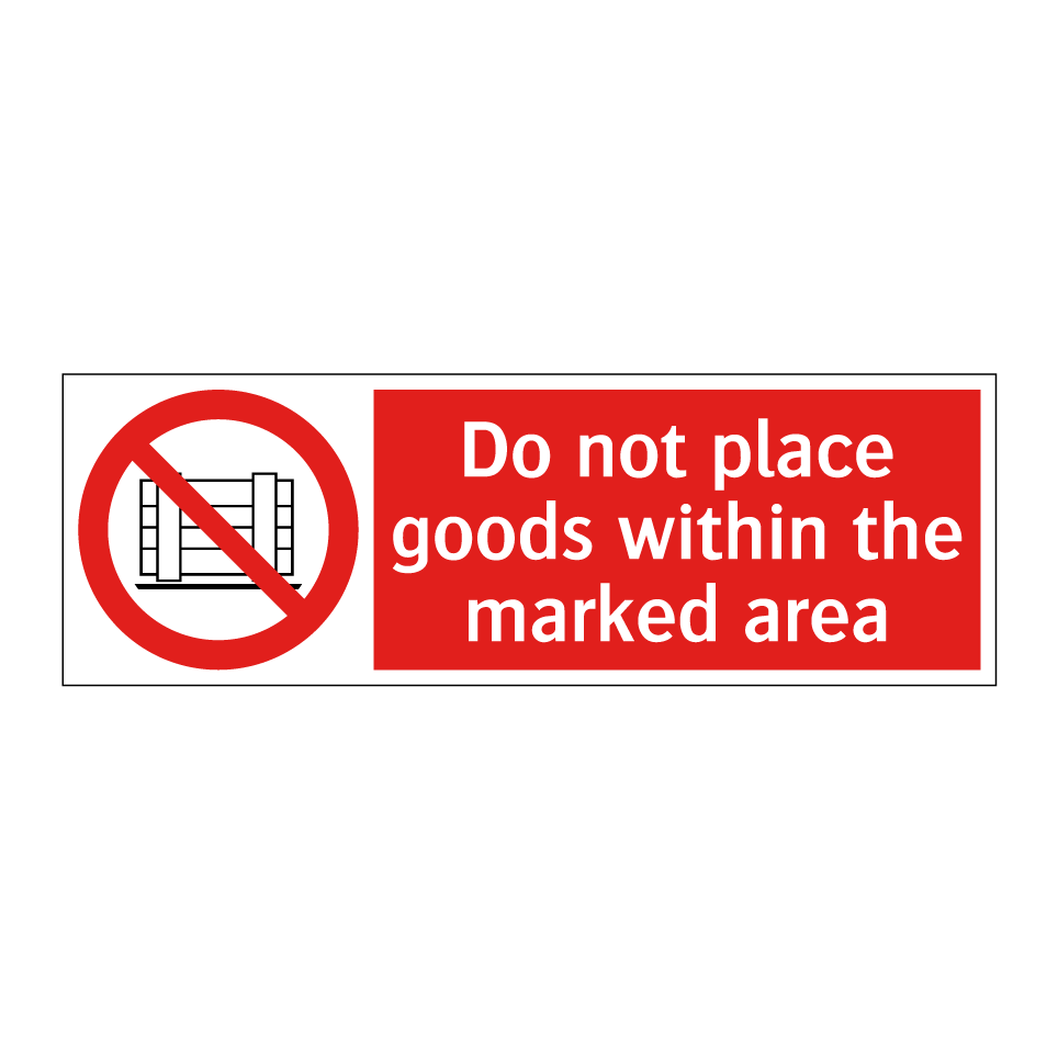 Do not place goods within the marked area