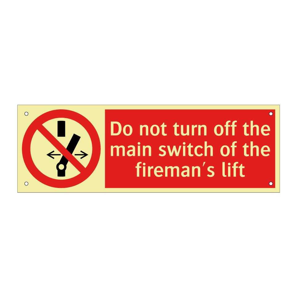 Do not turn off the main switch of the fireman's lift