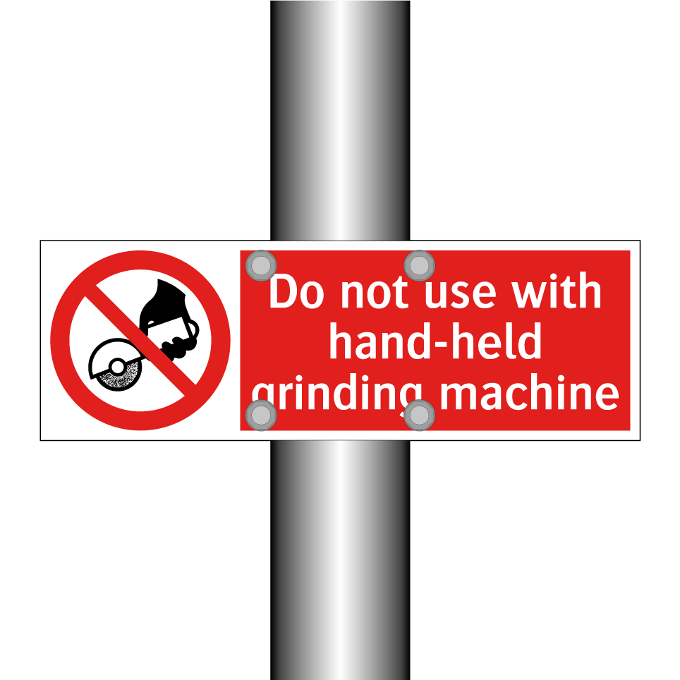 Do not use with hand-held grinding machine