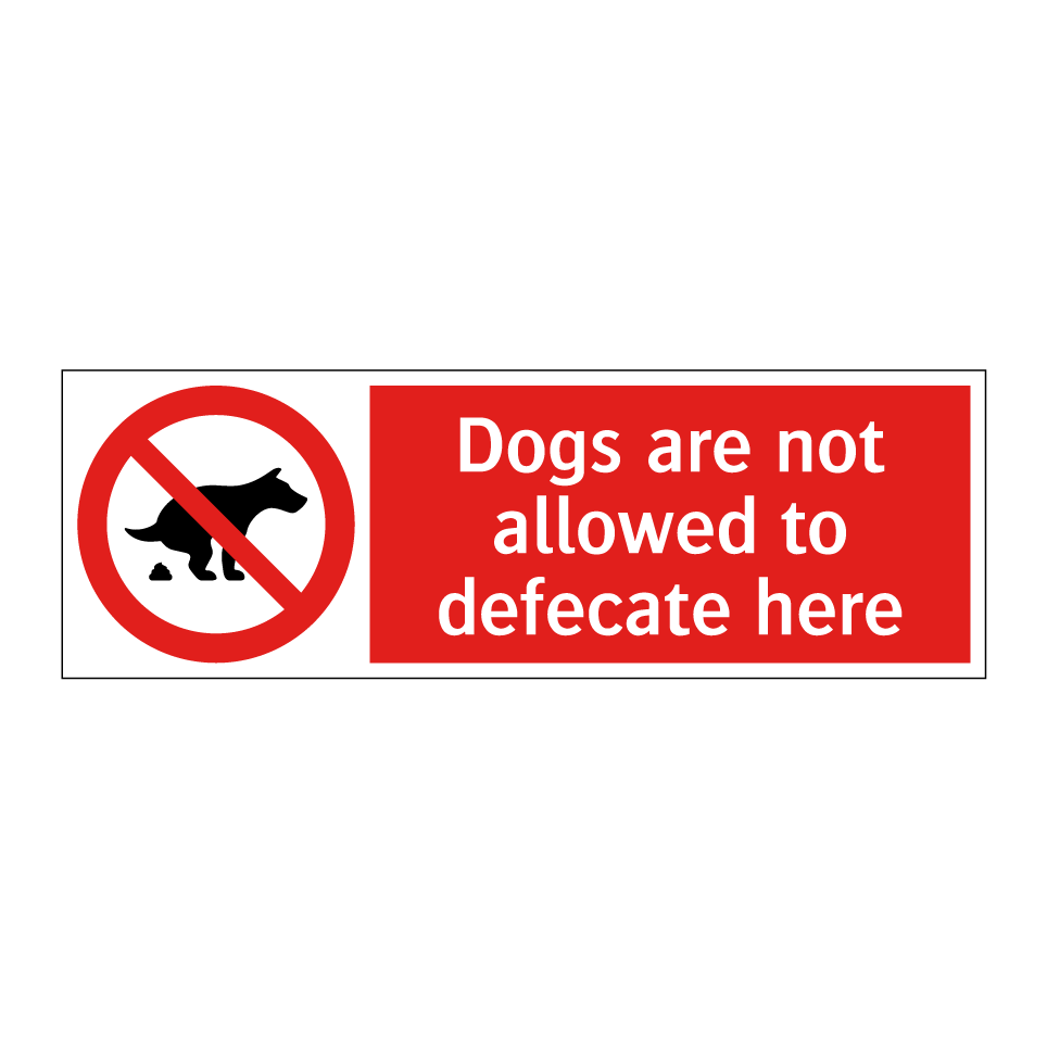 Dogs are not allowed to defecate here