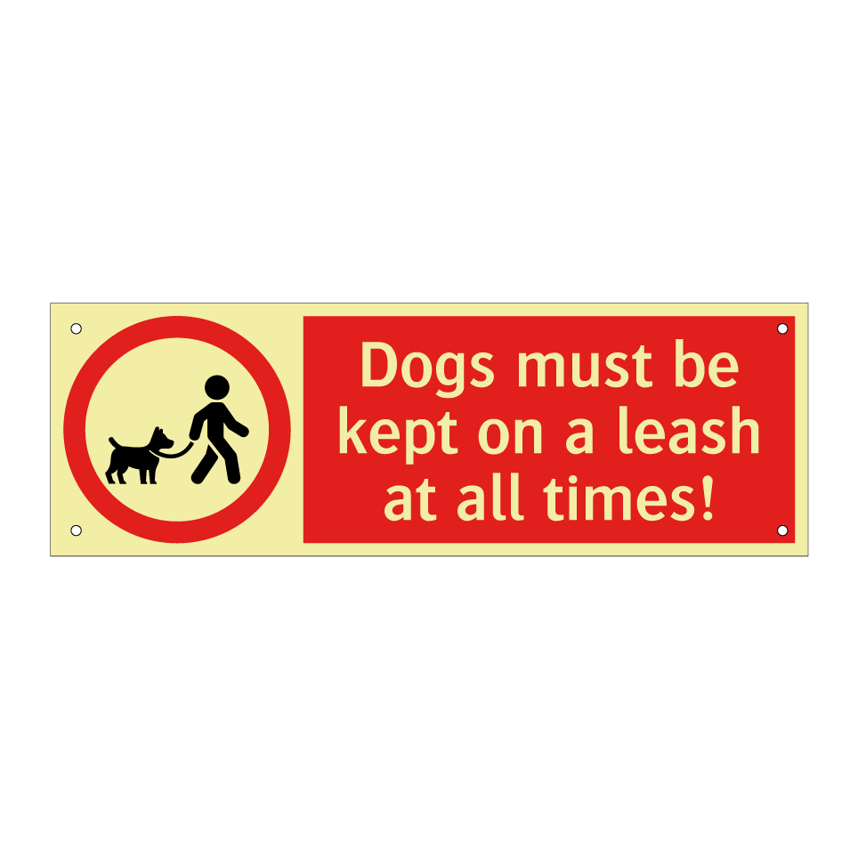 Dogs must be kept on a leash at all times!