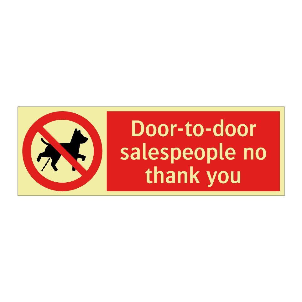 Door-to-door salespeople no thank you