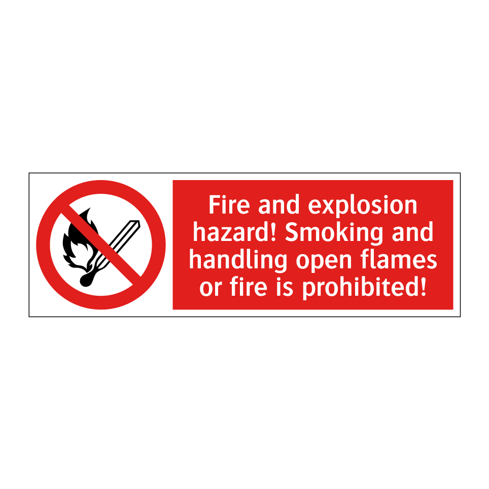 Fire and explosion hazard! Smoking and handling open flames or fire is prohibited!