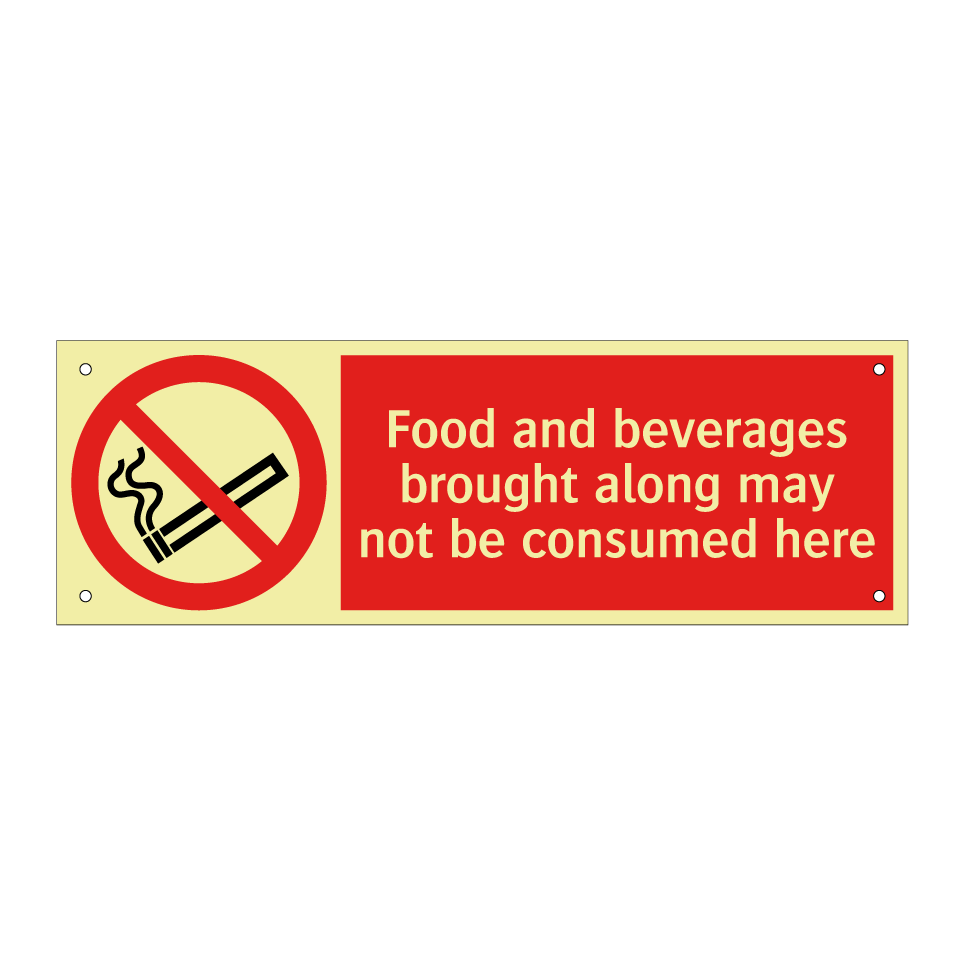 Food and beverages brought along may not be consumed here