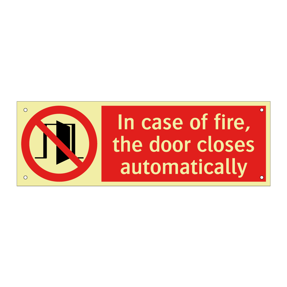 In case of fire, the door closes automatically