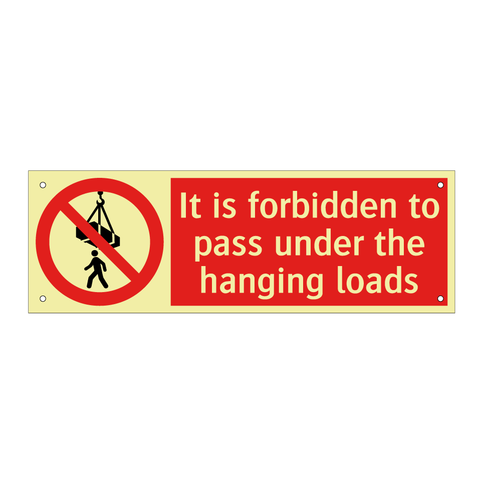 It is forbidden to pass under the hanging loads