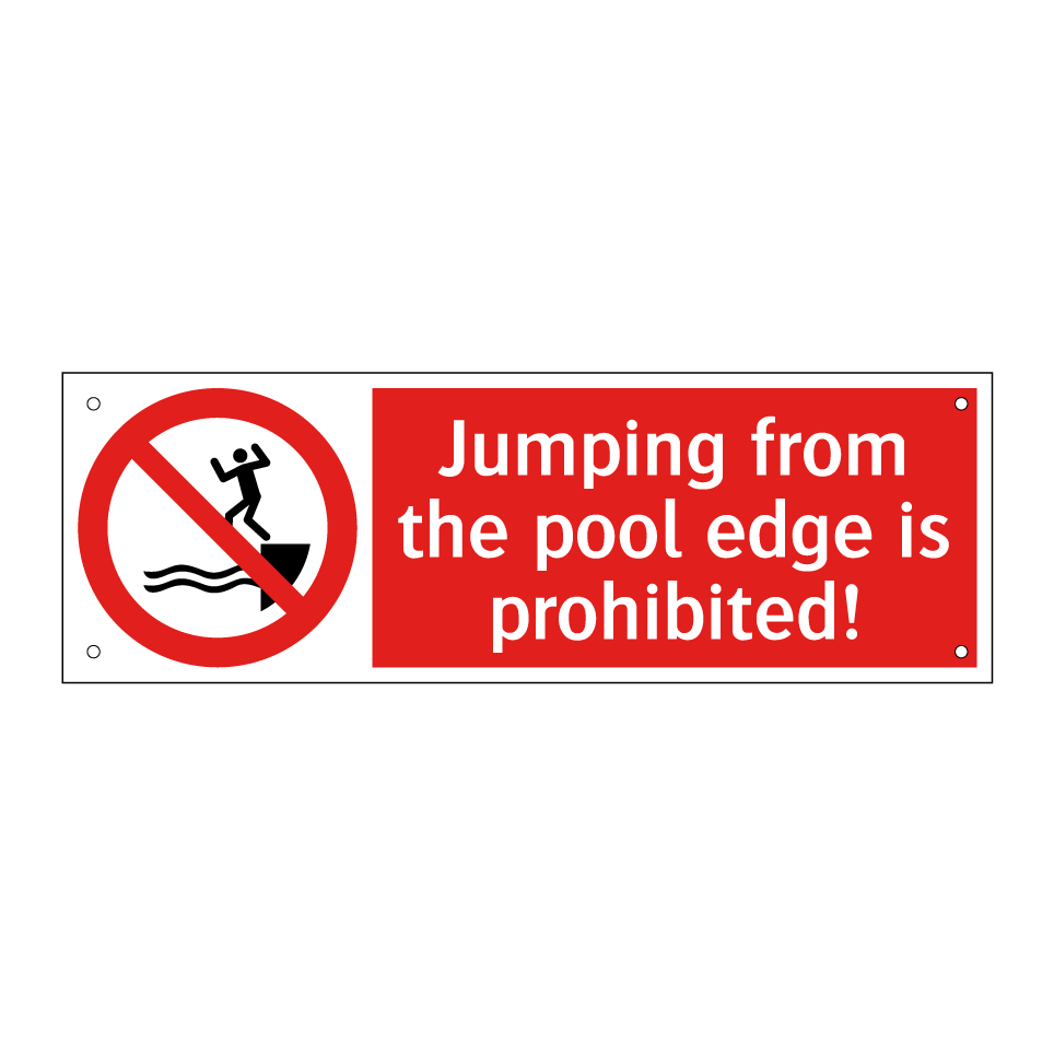 Jumping from the pool edge is prohibited!