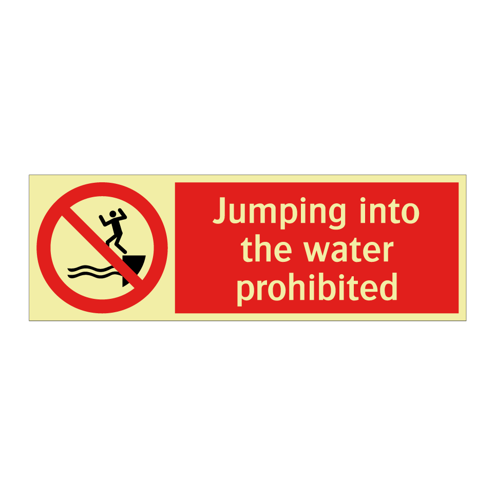 Jumping into the water prohibited