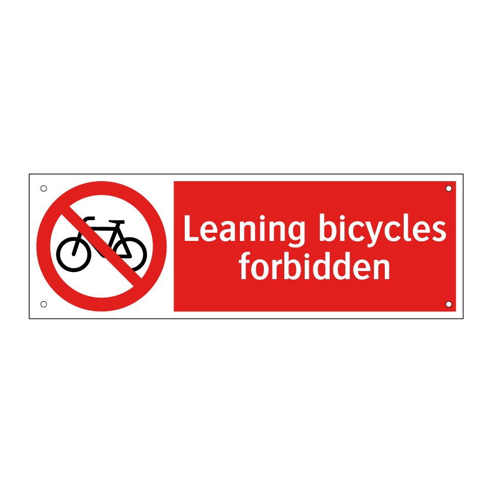 Leaning bicycles forbidden