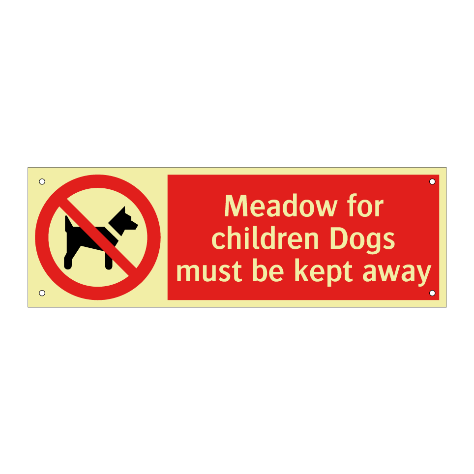 Meadow for children Dogs must be kept away