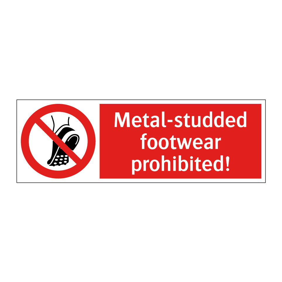 Metal-studded footwear prohibited!