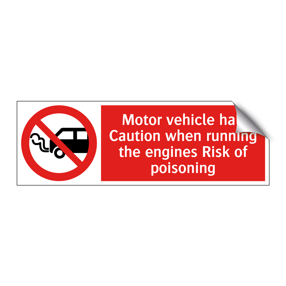 Motor vehicle hall Caution when running the engines Risk of poisoning