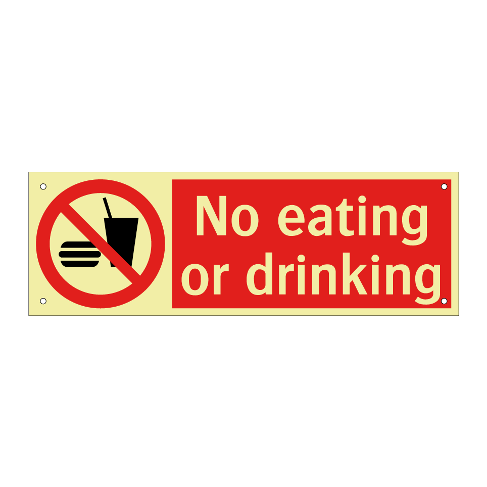 No eating or drinking