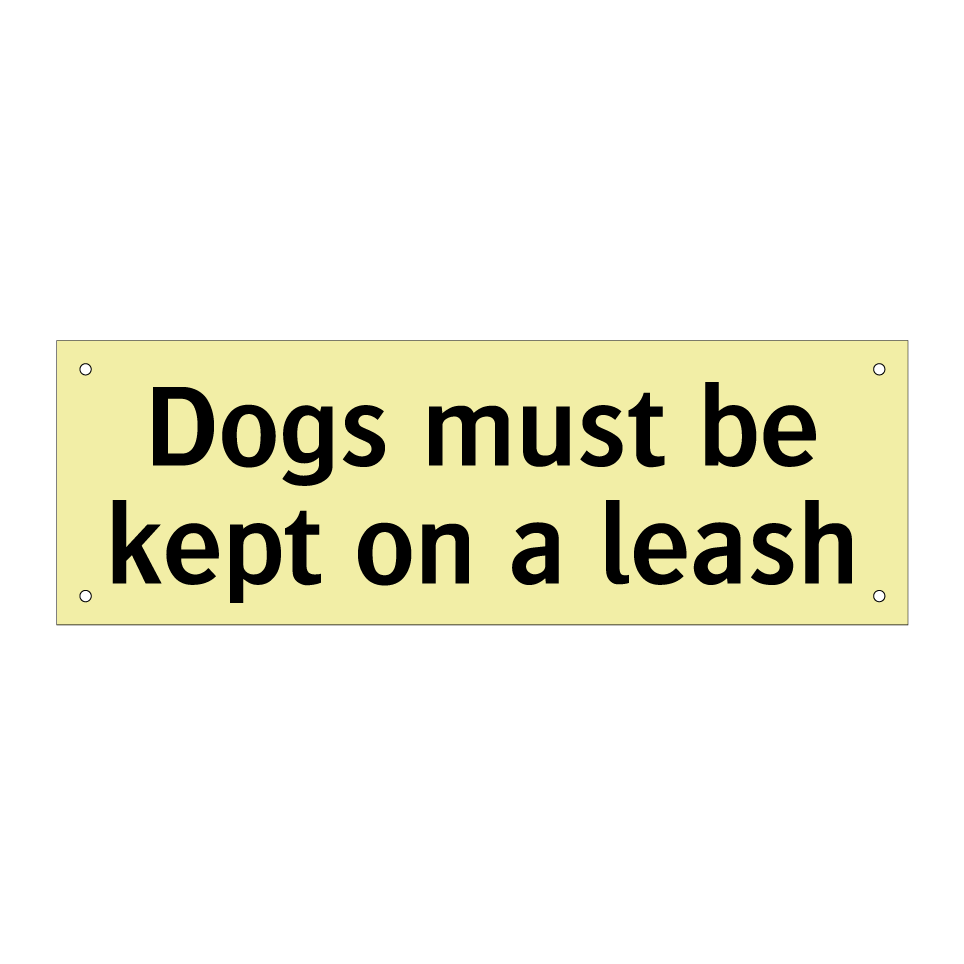 Dogs must be kept on a leash