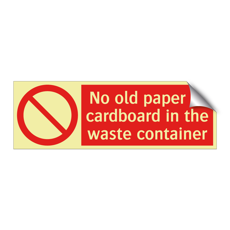 No old paper or cardboard in the waste container