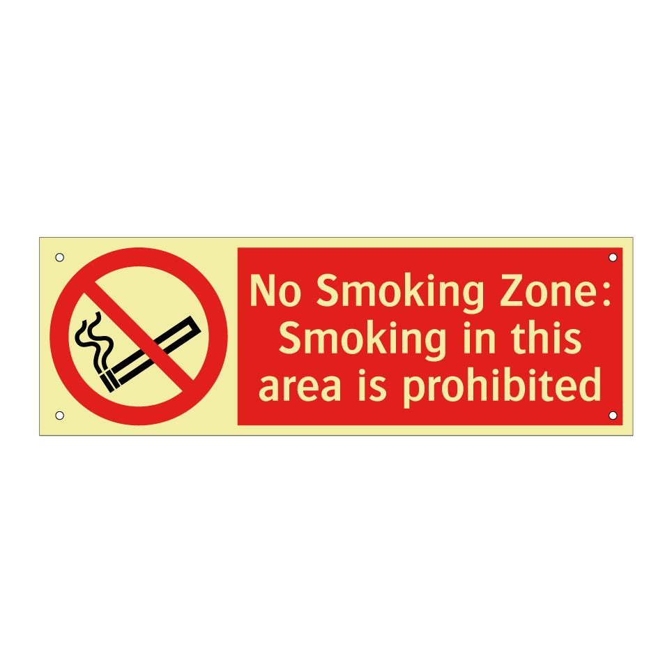 No Smoking Zone: Smoking in this area is prohibited
