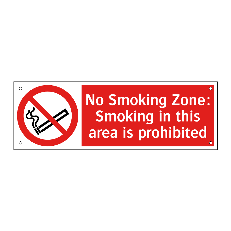 No Smoking Zone: Smoking in this area is prohibited