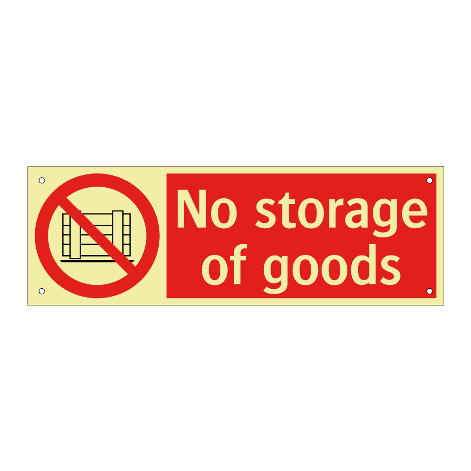 No storage of goods