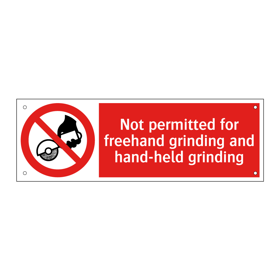 Not permitted for freehand grinding and hand-held grinding