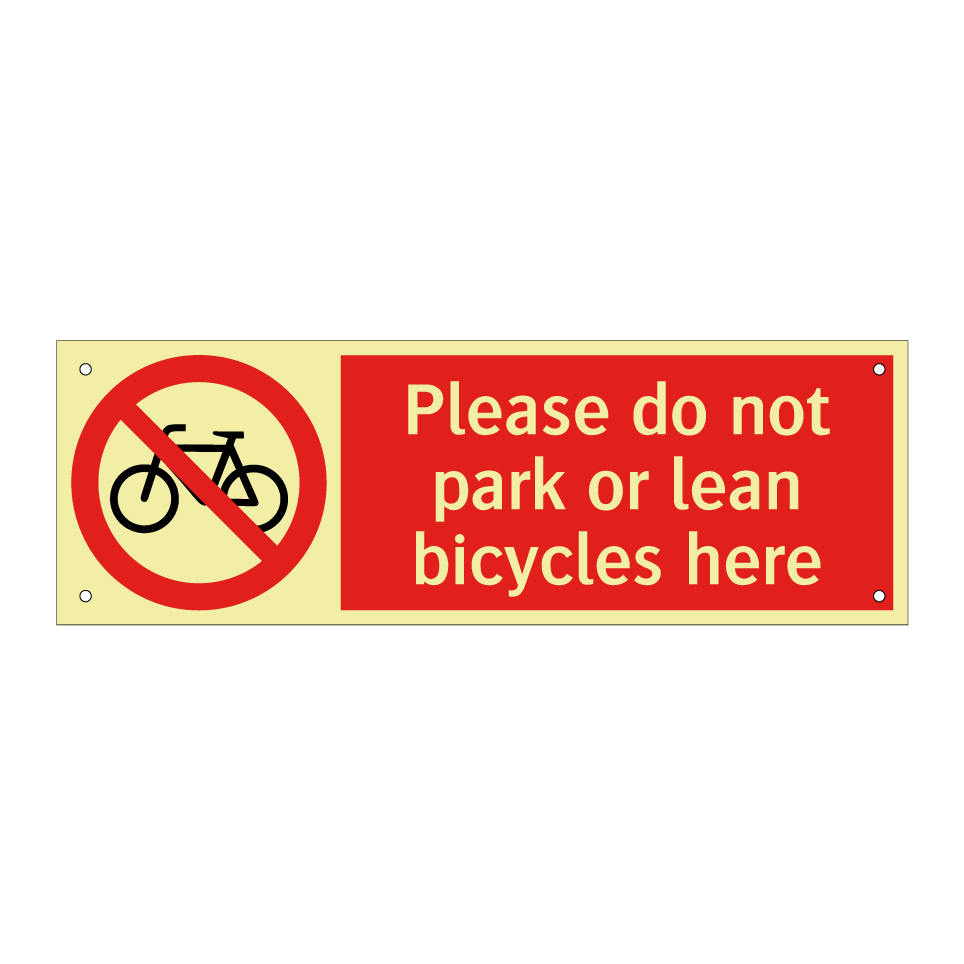 Please do not park or lean bicycles here