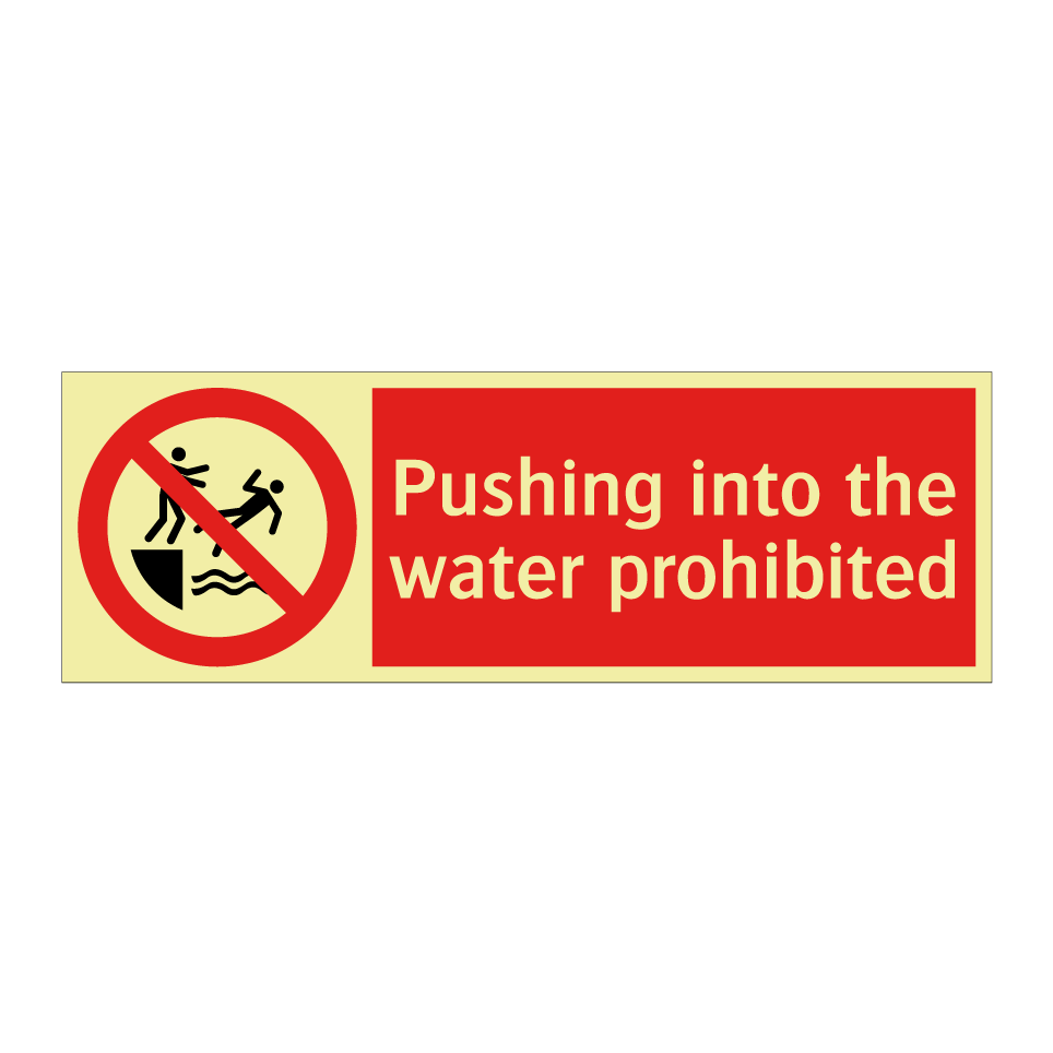 Pushing into the water prohibited