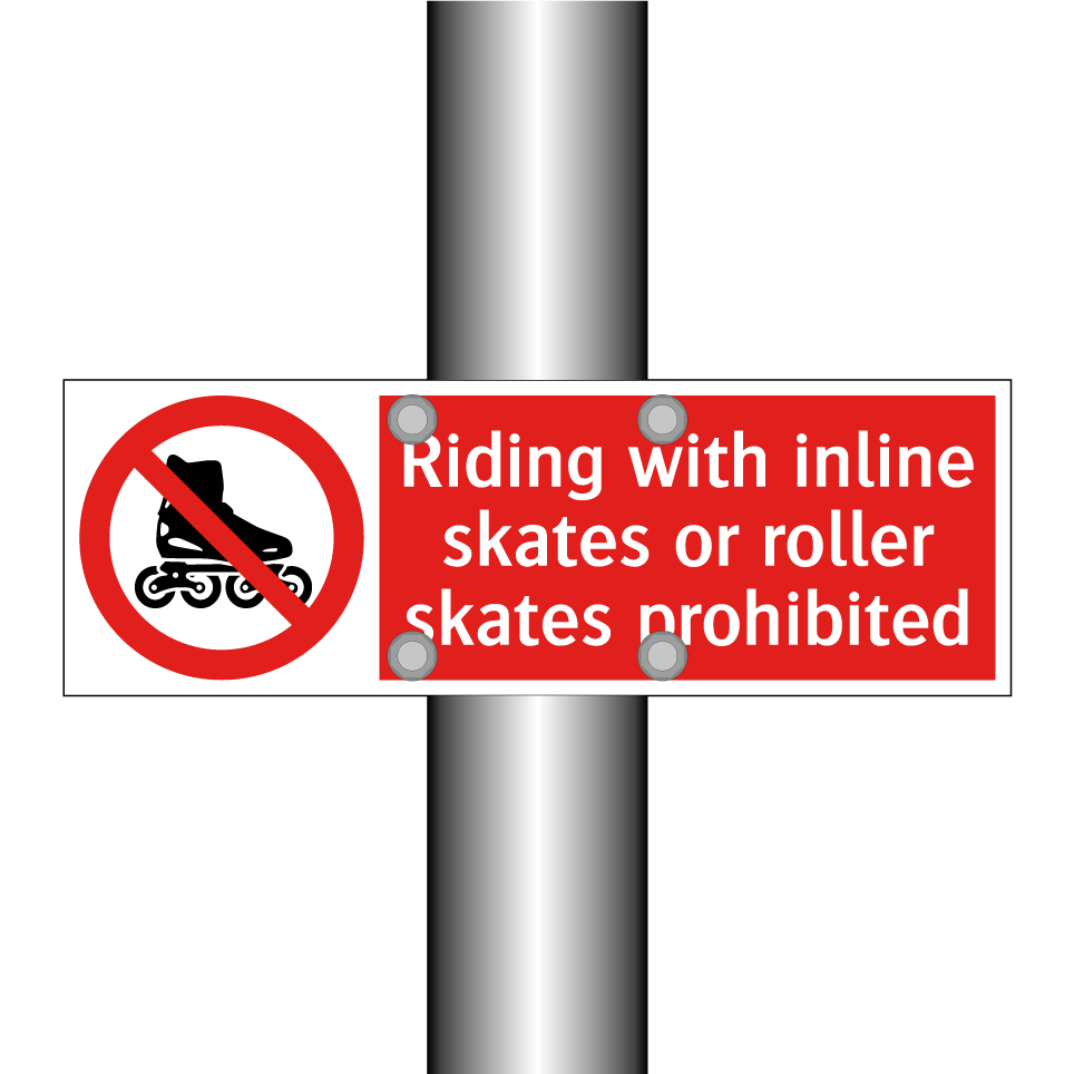 Riding with inline skates or roller skates prohibited