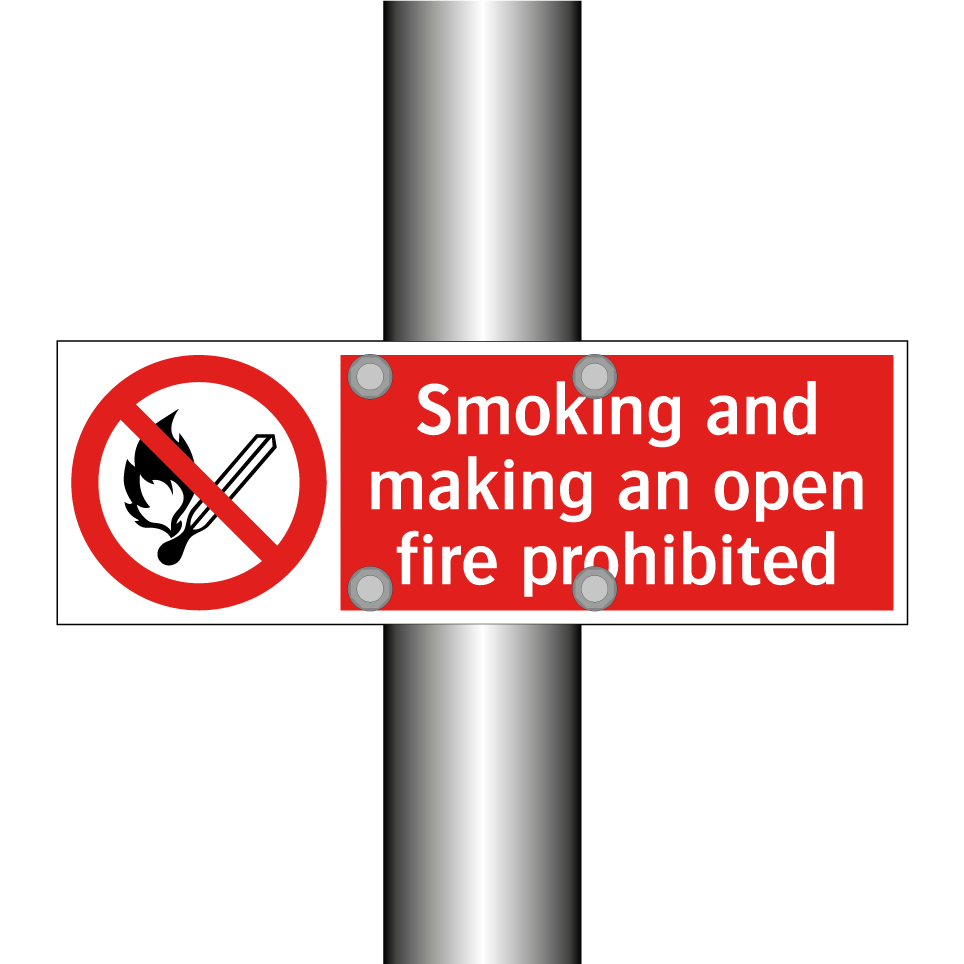 Smoking and making an open fire prohibited
